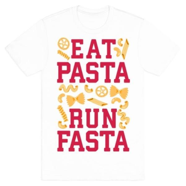 GYM FIT T-SHIRT EAT PASTA RUN FASTA T-SHIRT