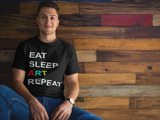 Virgin Teez T-SHIRT SMALL Eat Sleep Art T-shirt