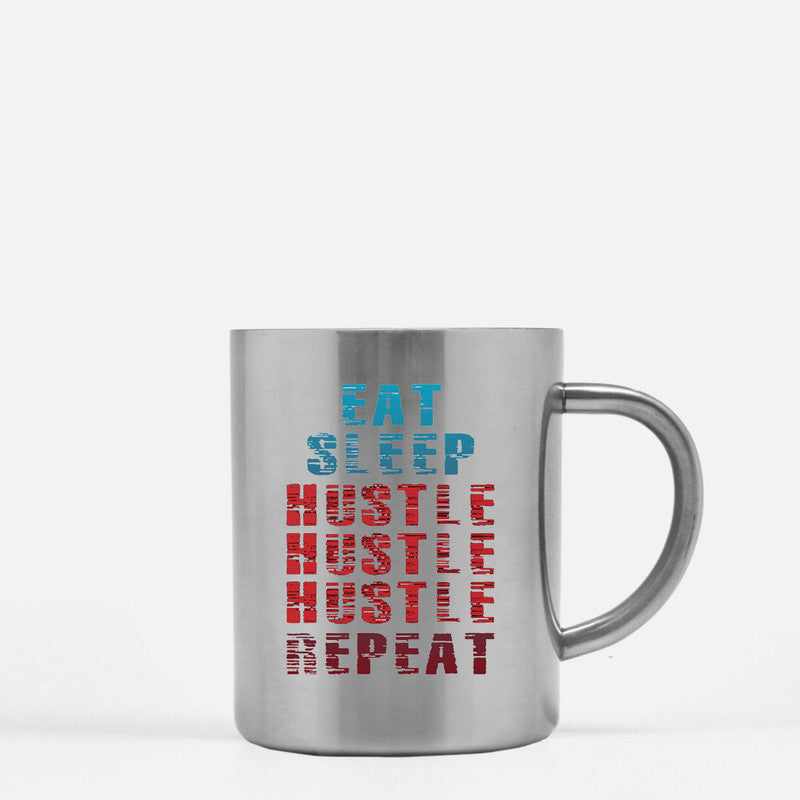 Eat Sleep Hustle Repeat Gold & Silver Mug