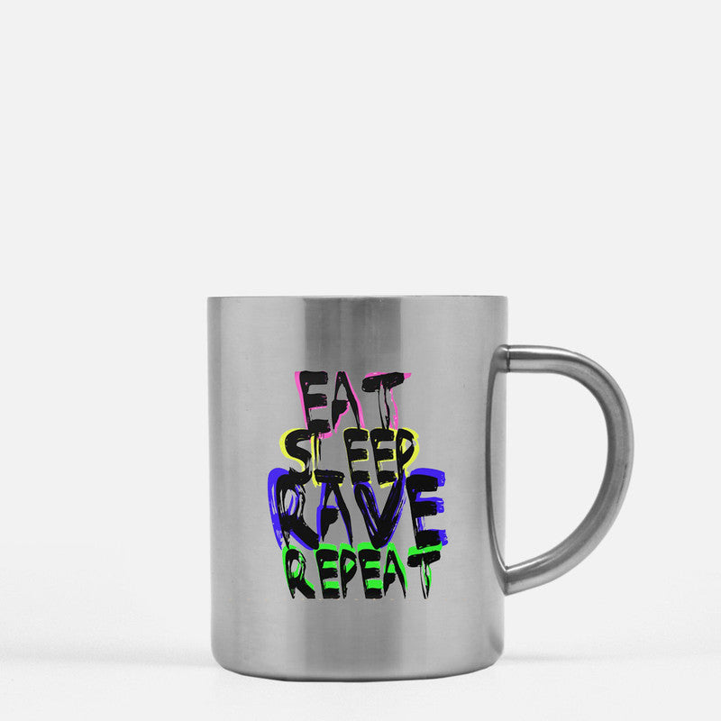 Eat Sleep Rave Repeat Gold & Silver Mug