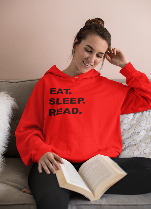 Virgin Teez Pull Over Hoodie Small Eat Sleep Read HOODIE