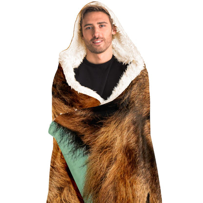 Bearded lion Hooded Blanket