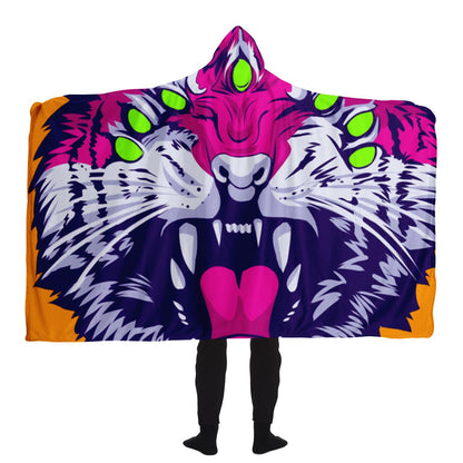 Seven Eyed Tiger Hooded Blanket