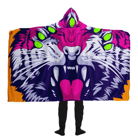 Seven Eyed Tiger Hooded Blanket