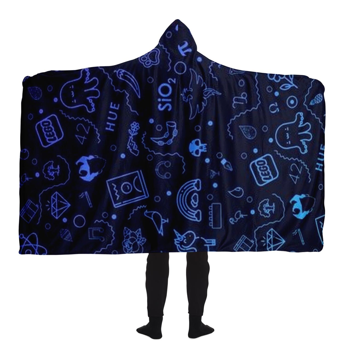 Abstract Pattren Hooded Blanket