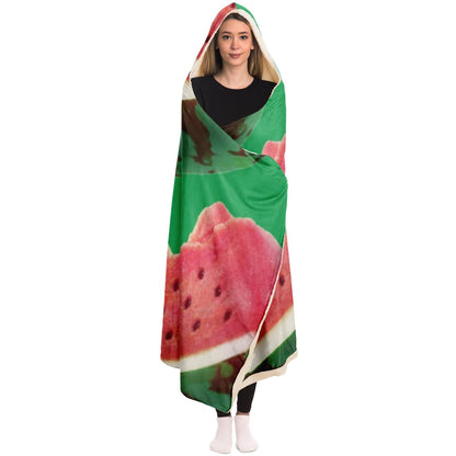 Watermelon Pattern Hooded Blanket