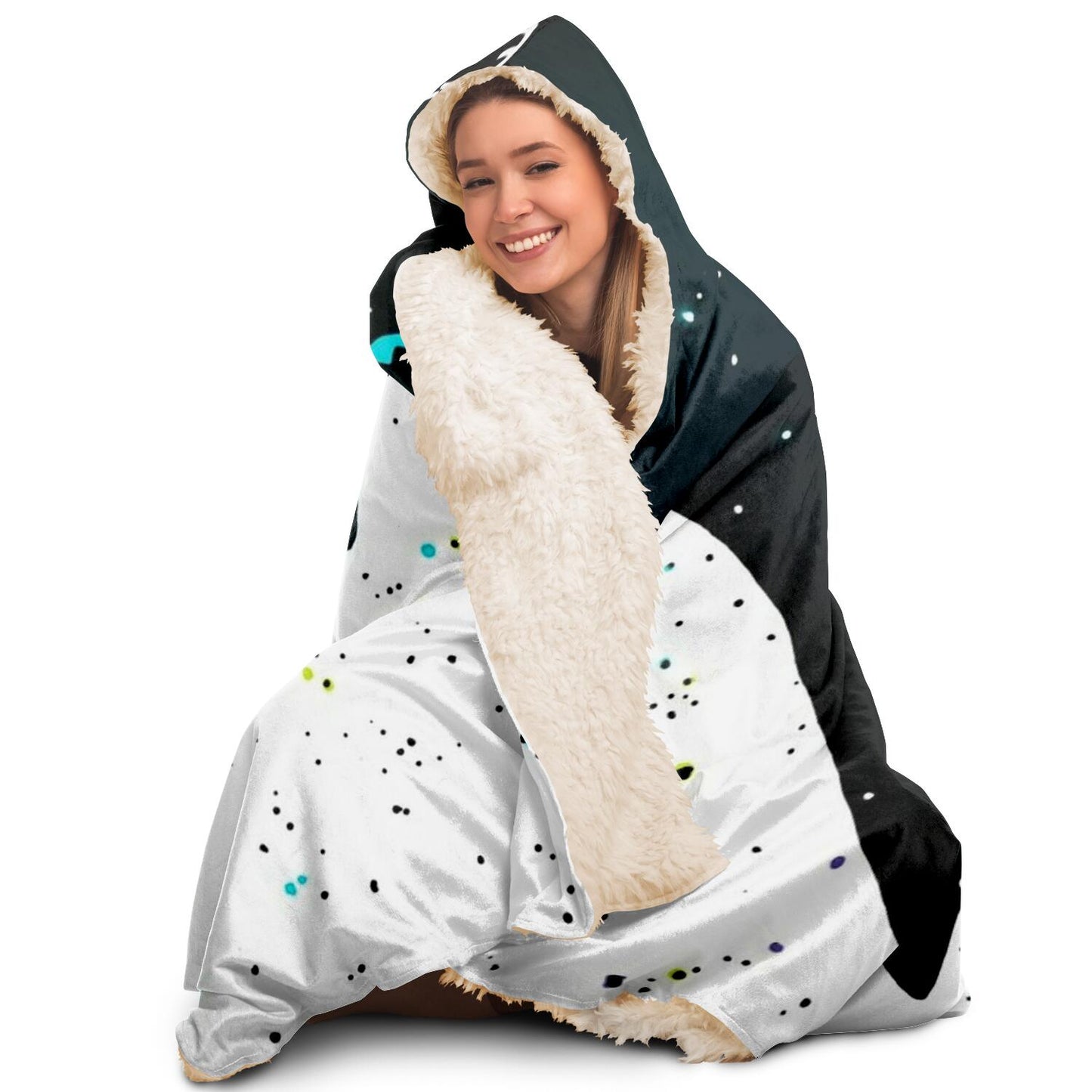 Space cat Hooded Blanket