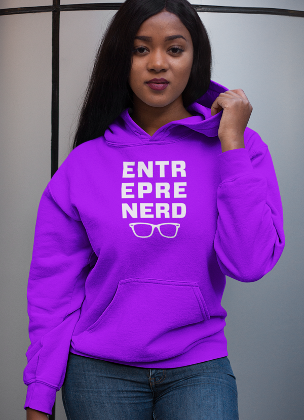 Virgin Teez Pull Over Hoodie Small Entrepreneur Nerd Purple Hoodie