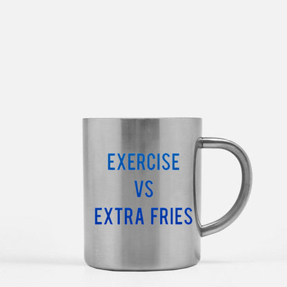 Exercise Versus Extra Fries Gold & Silver Mug