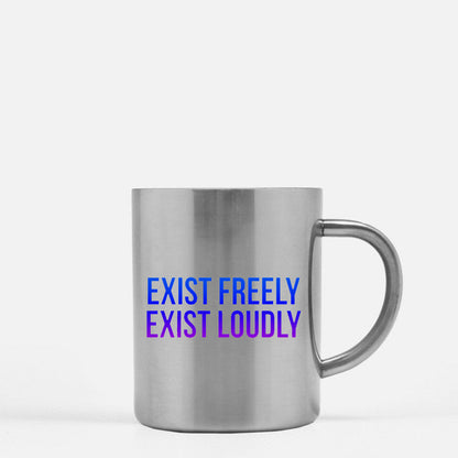 Exist Freely Exist Loudly Gold & Silver Mug