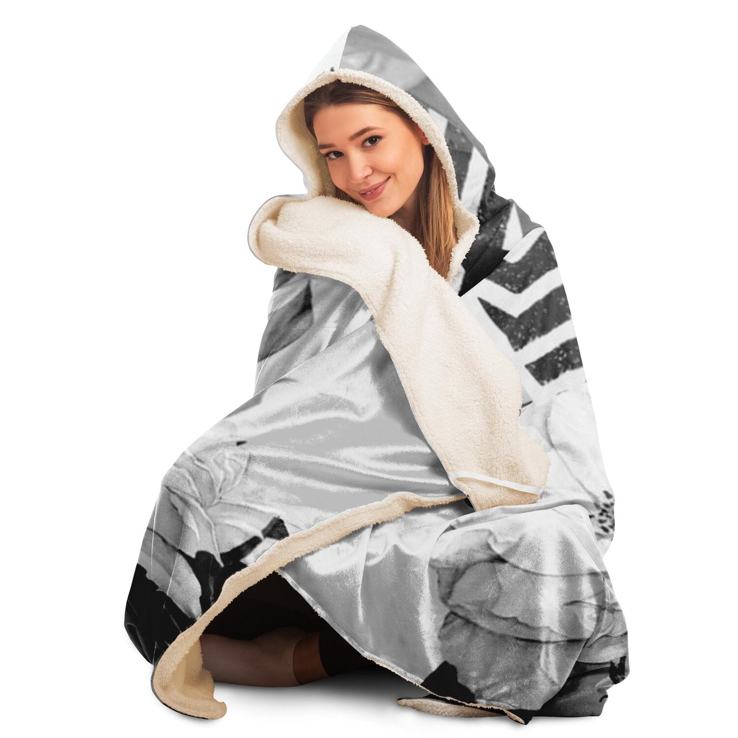 Collage Art Hooded Blanket