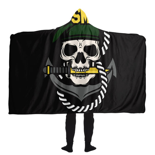 USMC Skull Mascots Hooded Blanket