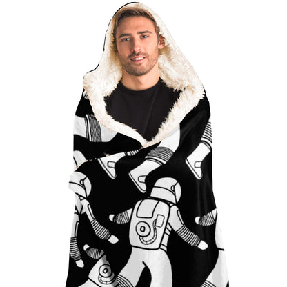 Spaceman pattern Poster Hooded Blanket