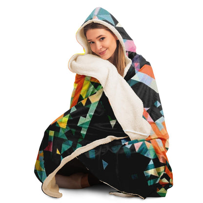 Graphic Pattern Hooded Blanket