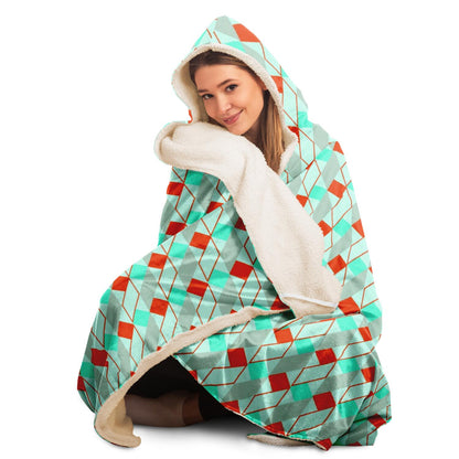 Abstract Pattren Hooded Blanket