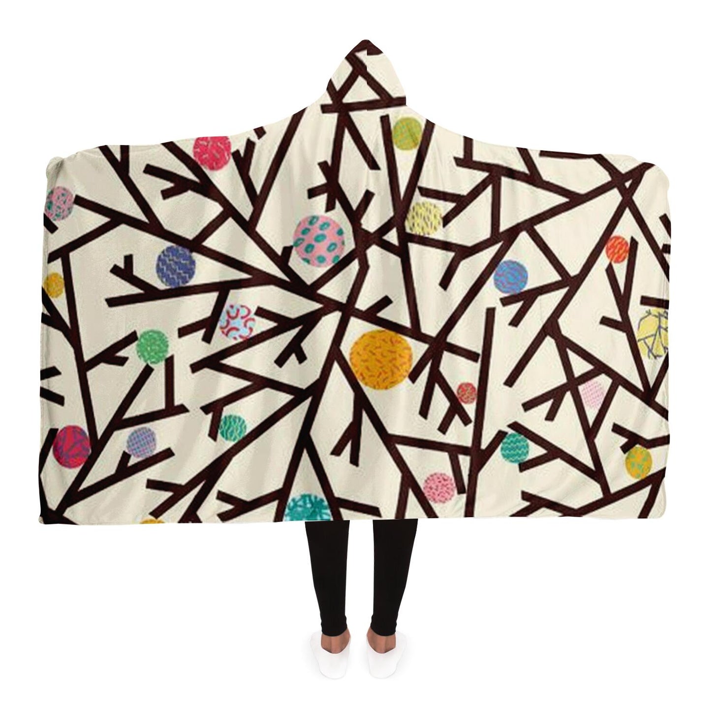 Abstract Pattren Hooded Blanket