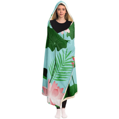 Lotus Love II Poster Hooded Blanket