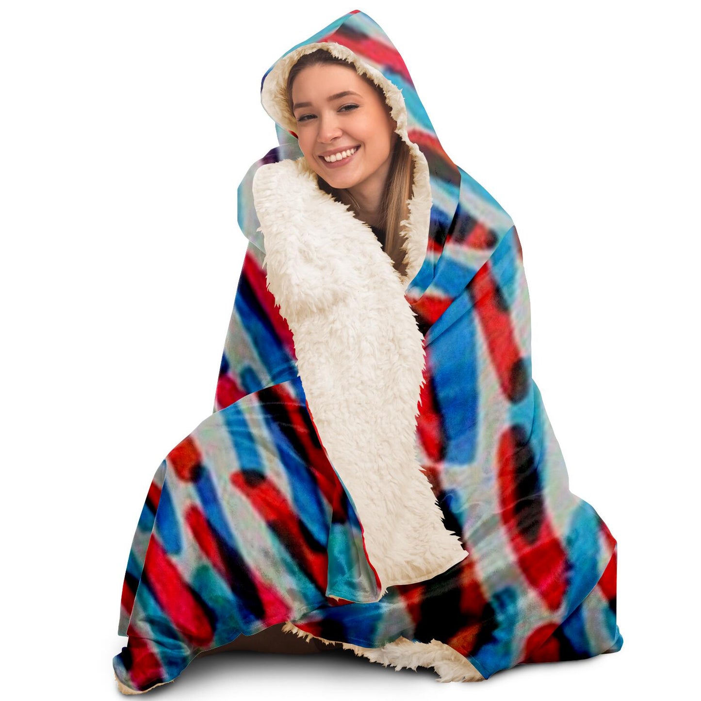 Abstract Pattren Hooded Blanket