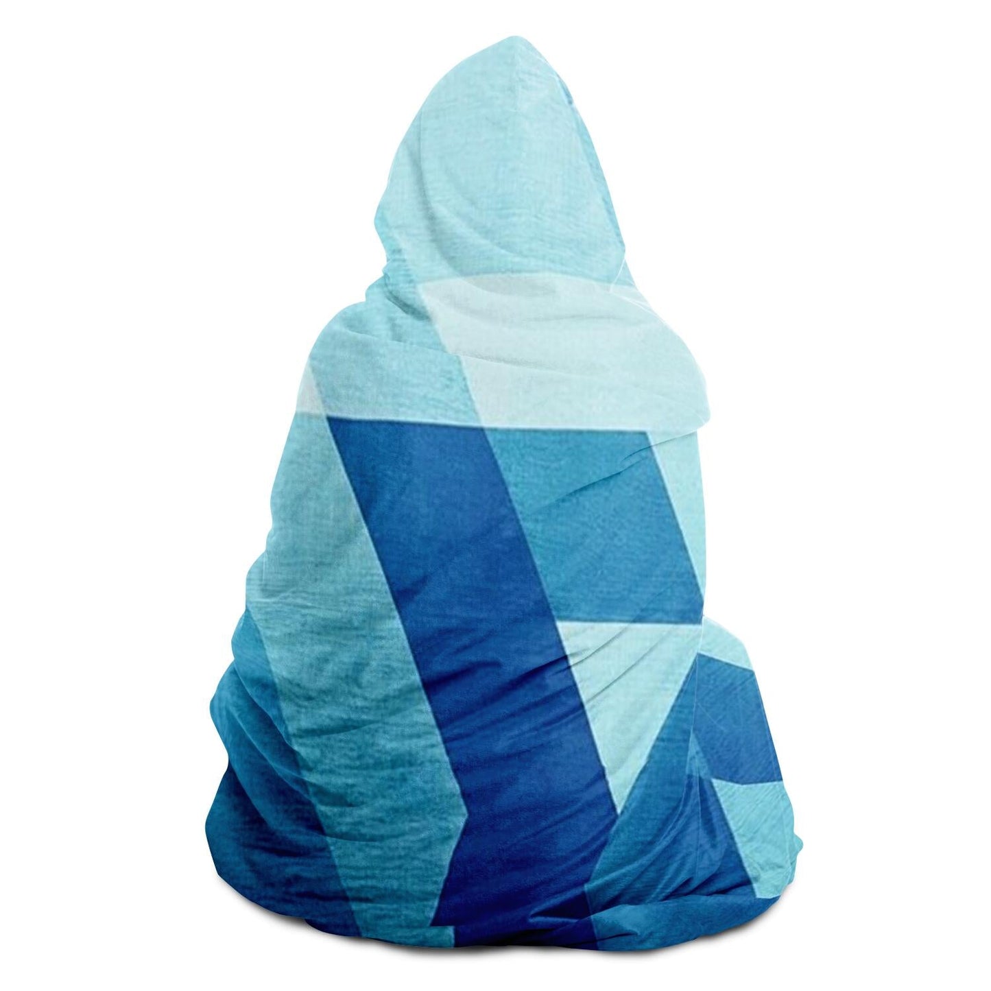 Blue Pattern Hooded Blanket