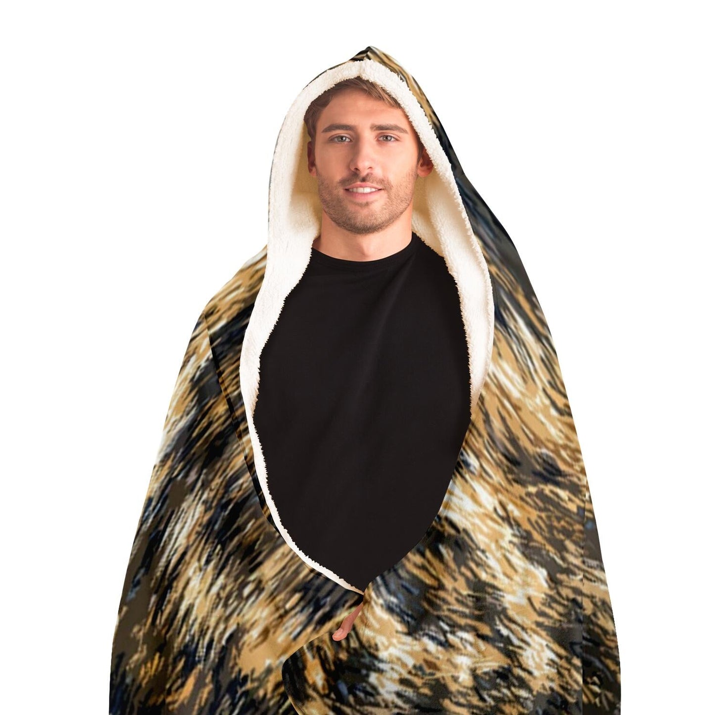 Cheetah Pattern Hooded Blanket