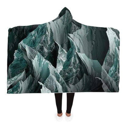 Mountain Sonnet Moonlit Stanza Hooded Blanket