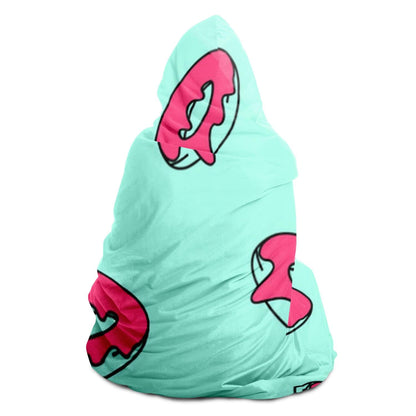 Pink GlAzed Donuts Pattern Hooded Blanket