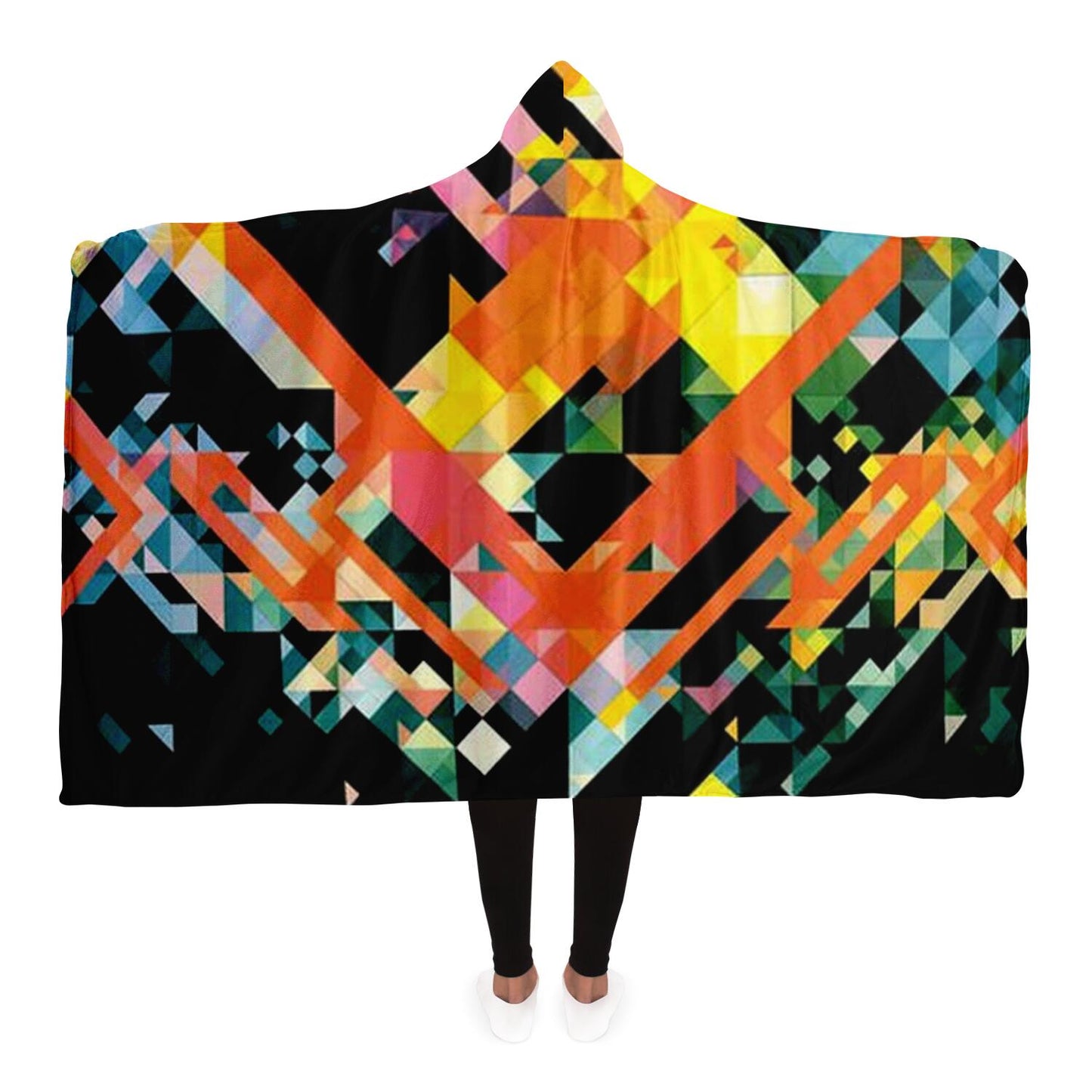 Graphic Pattern Hooded Blanket