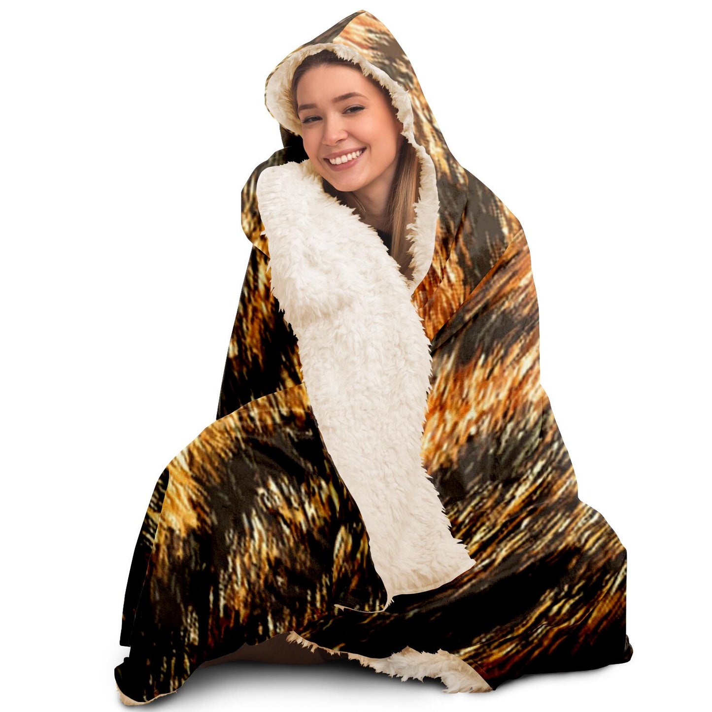 Leopard Pattern Hooded Blanket