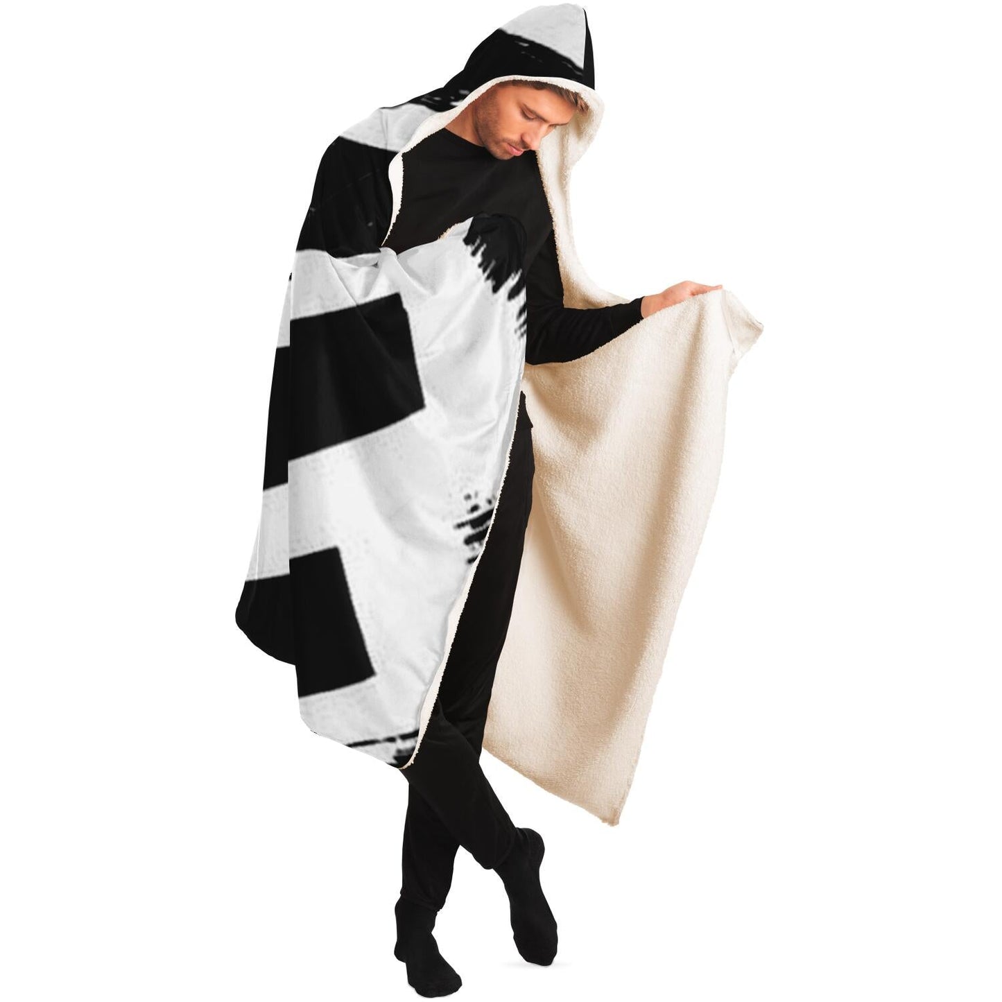 Abstract Pattren Hooded Blanket