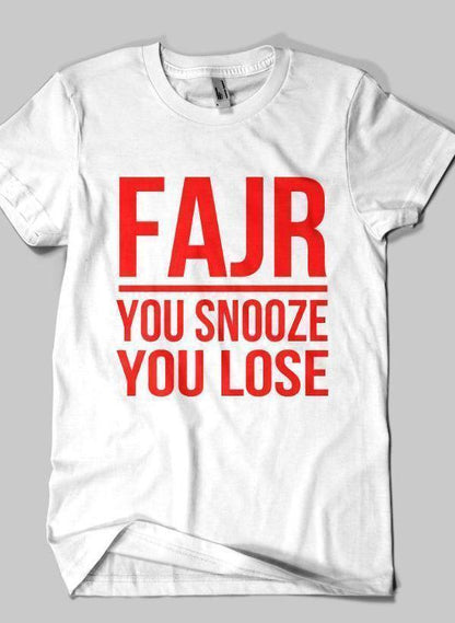 Fahad Khan T-shirt SMALL / White FAJR Islamic Half Sleeves T-shirt