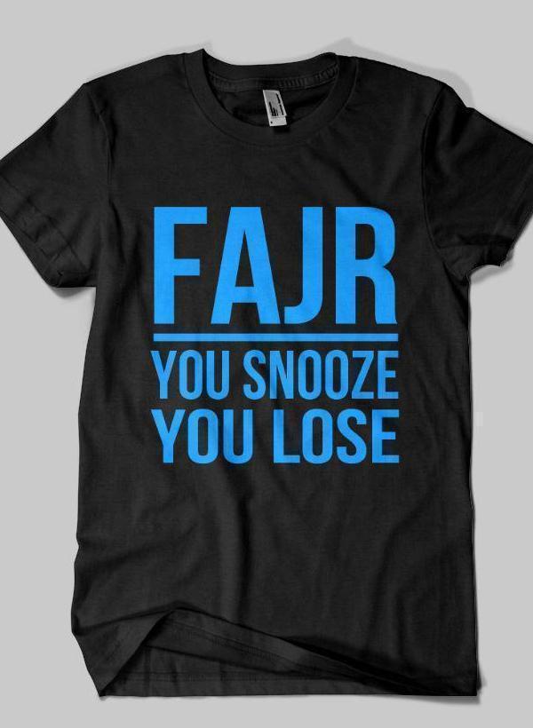 Fahad Khan T-shirt SMALL / Black FAJR Islamic Half Sleeves T-shirt