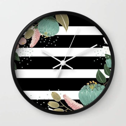 Dany Designs Wall Clock White Fancy Lines Wall clock