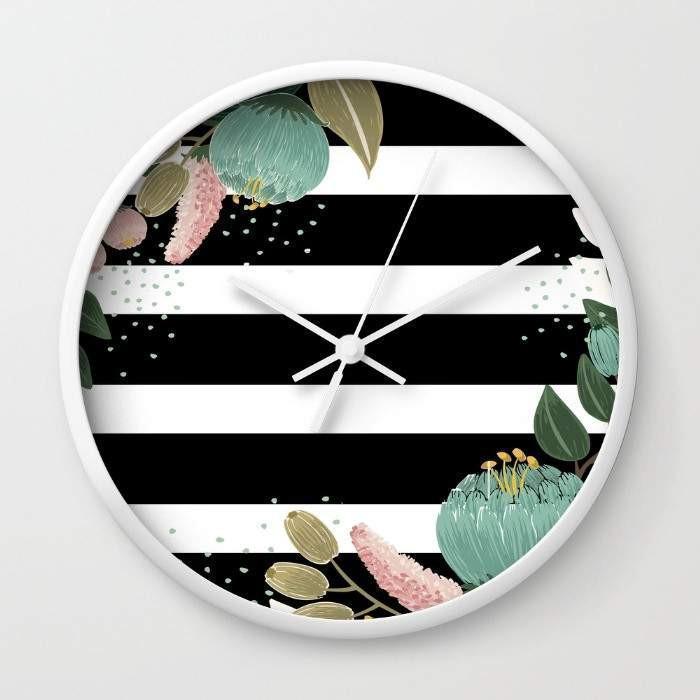 Dany Designs Wall Clock White Fancy Lines Wall clock