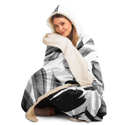 Tropical Banana Leaves Pattern Hooded Blanket