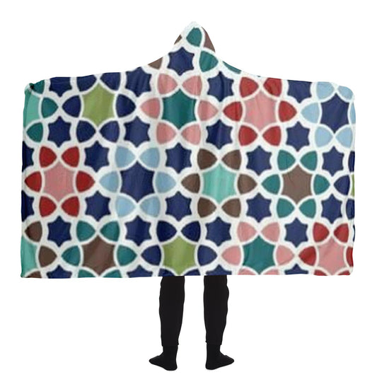 Abstract Pattren Hooded Blanket