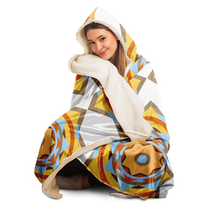 Graphic Pattern Hooded Blanket