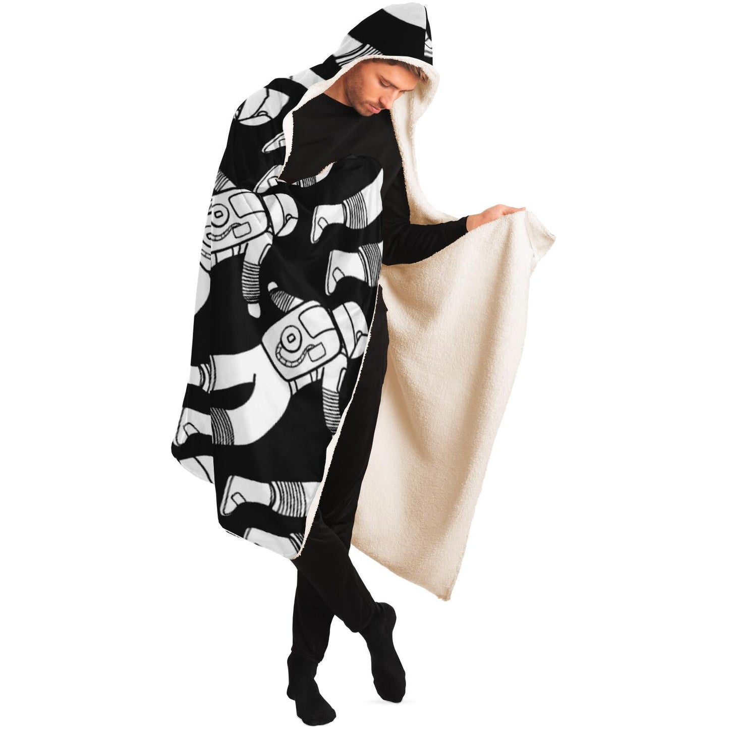 Spaceman pattern Poster Hooded Blanket