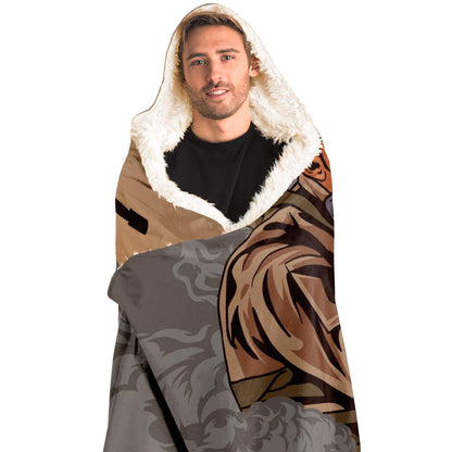 Soldier With Ar15 Hooded Blanket