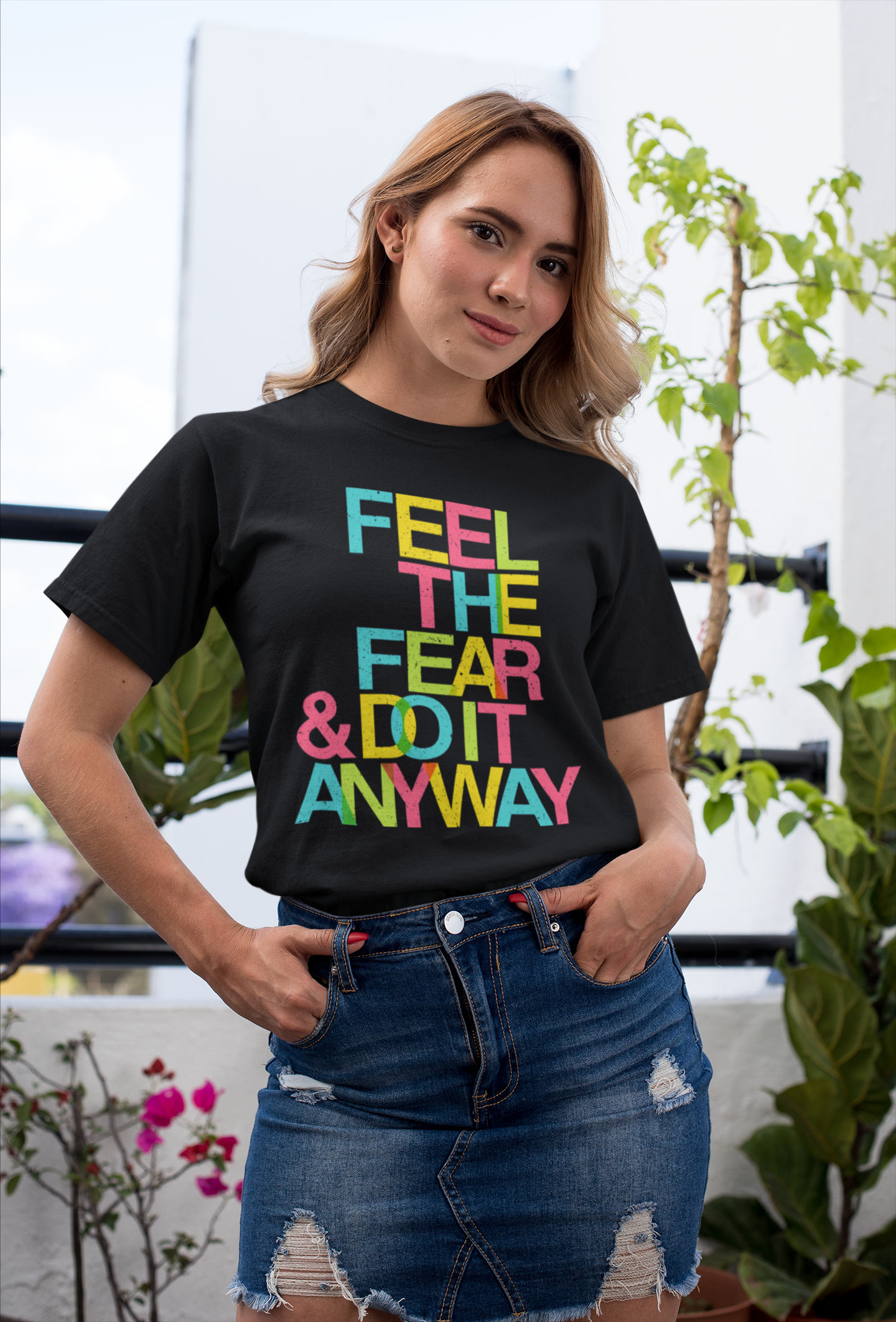 Virgin Teez Women T-Shirt Feel The Fear Women T-shirt