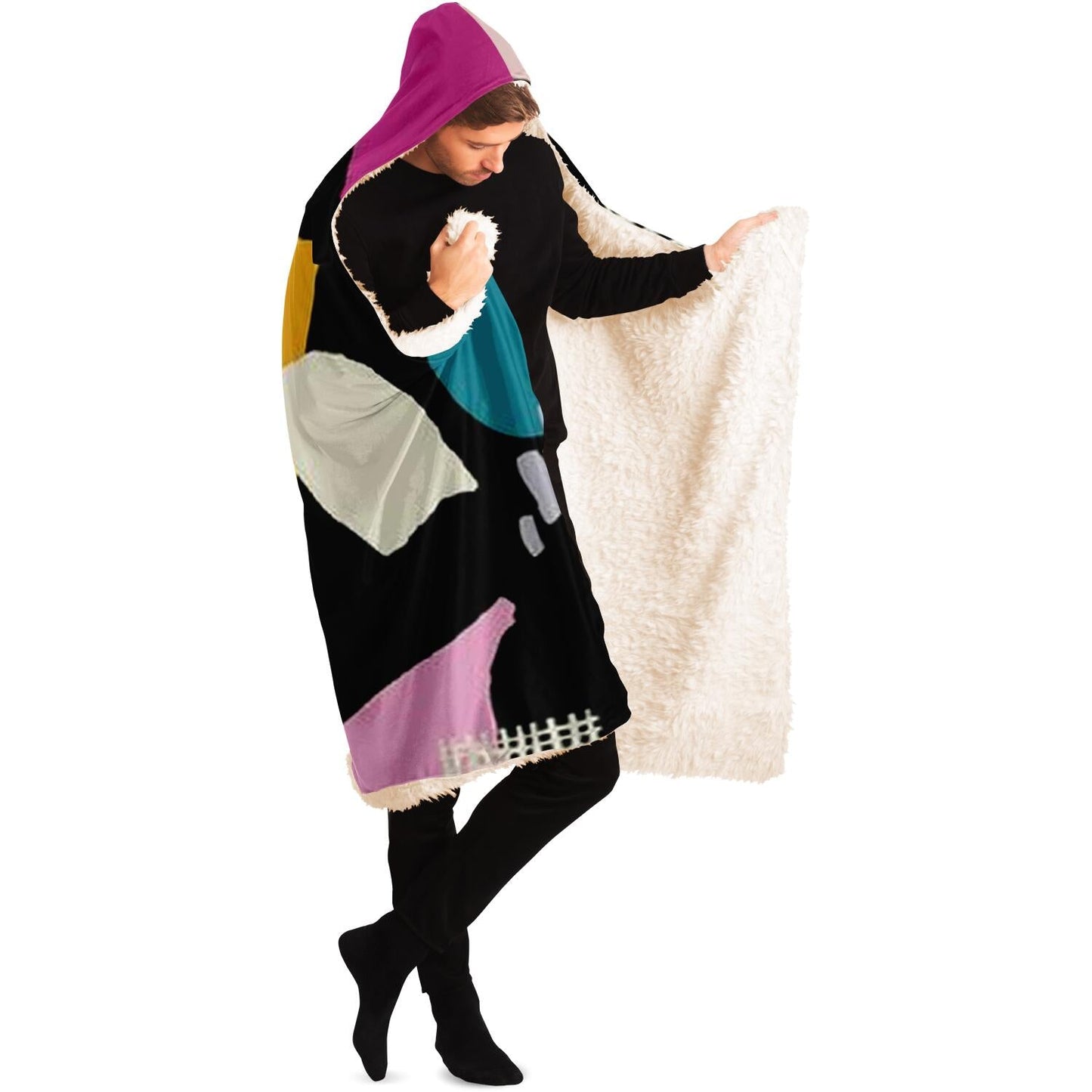 Abstract Pattren Hooded Blanket