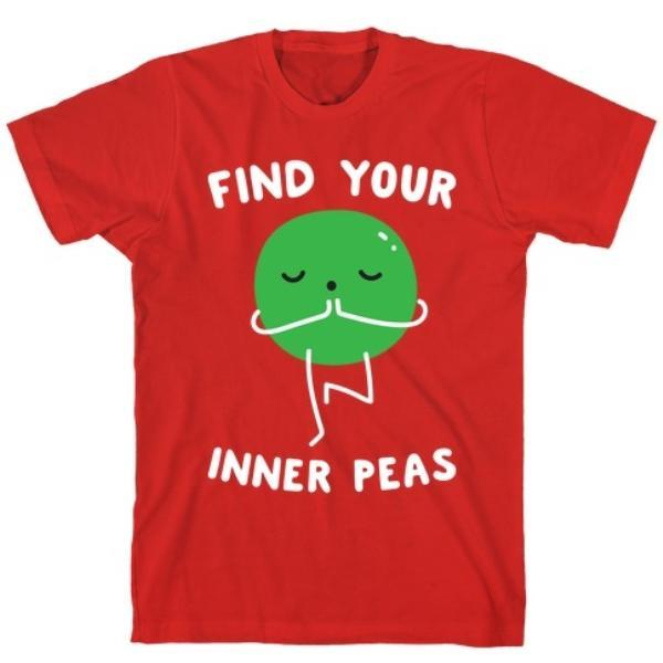 GYM FIT T-SHIRT FIND YOUR INNER PEAS RED T-SHIRT