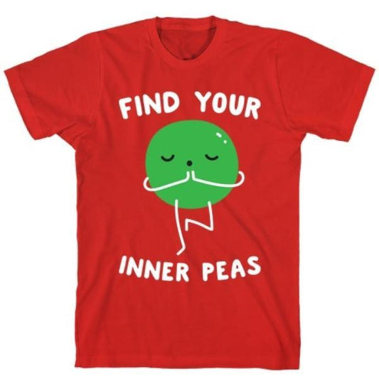 GYM FIT T-SHIRT FIND YOUR INNER PEAS RED T-SHIRT