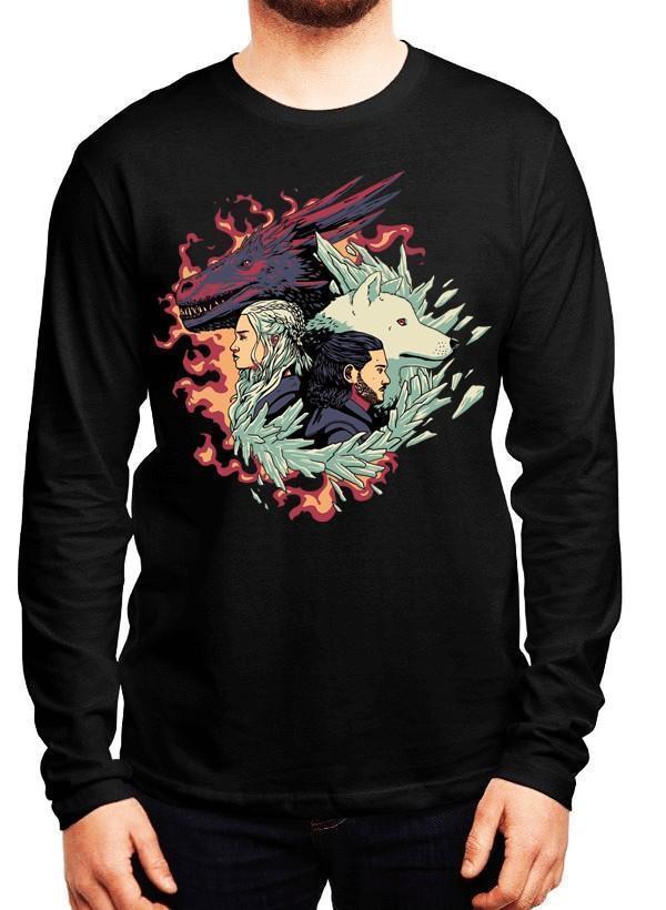 M Nidal Khan T-shirt SMALL / Black Fire and Ice GOT Full Sleeves T-shirt