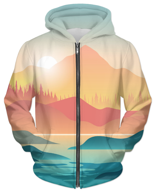 Virgin Teez Sublimation Hoodie First Person Kayak UNISEX ZIP HOODIE