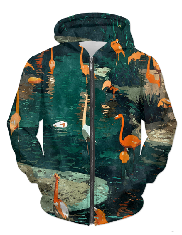 Virgin Teez Sublimation Hoodie Flamingo Creek UNISEX ZIP HOODIE