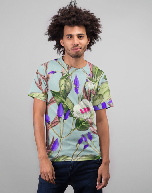 VIRGIN TEEZ Sublimation Men T-Shirt XS Floaral Garden Premium Sublimation Adult T-Shirt