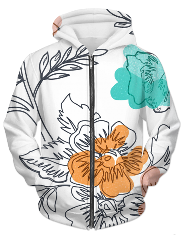 Virgin Teez Sublimation Hoodie Floral Thoughts UNISEX ZIP HOODIE