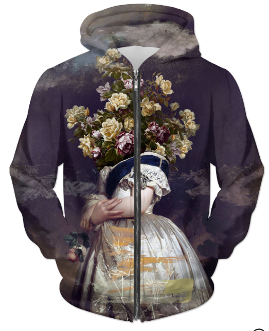 Virgin Teez Sublimation Hoodie Small Flowers UNISEX ZIP HOODIE