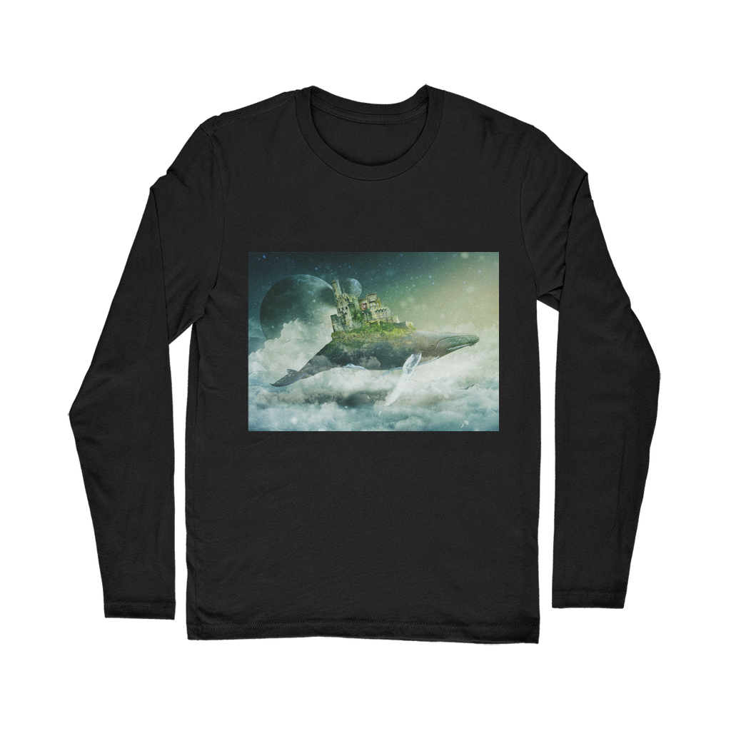 VIRGIN TEEZ Long sleeves T-shirt Black / Unisex / S Flying Over The World Classic Long Sleeve T-Shirt