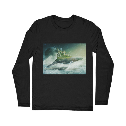 VIRGIN TEEZ Long sleeves T-shirt Black / Unisex / S Flying Over The World Classic Long Sleeve T-Shirt